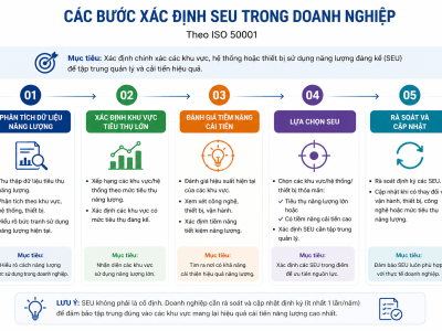 Cách xác định khu vực sử dụng năng lượng trọng điểm (SEU) trong doanh nghiệp theo ISO 50001